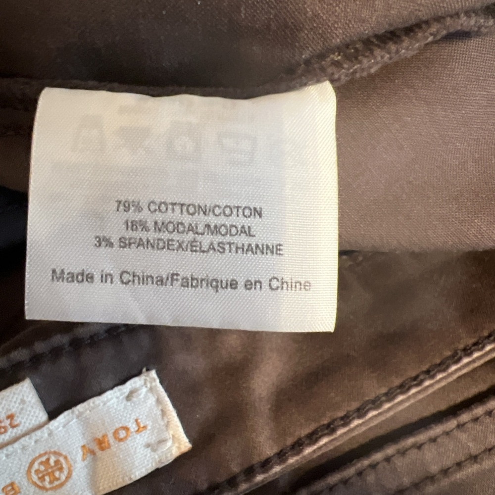Tory Burch Brown Legging Pants front seam Slim Zip Down Leg  SZ 29 Great Condit - Picture 12 of 12